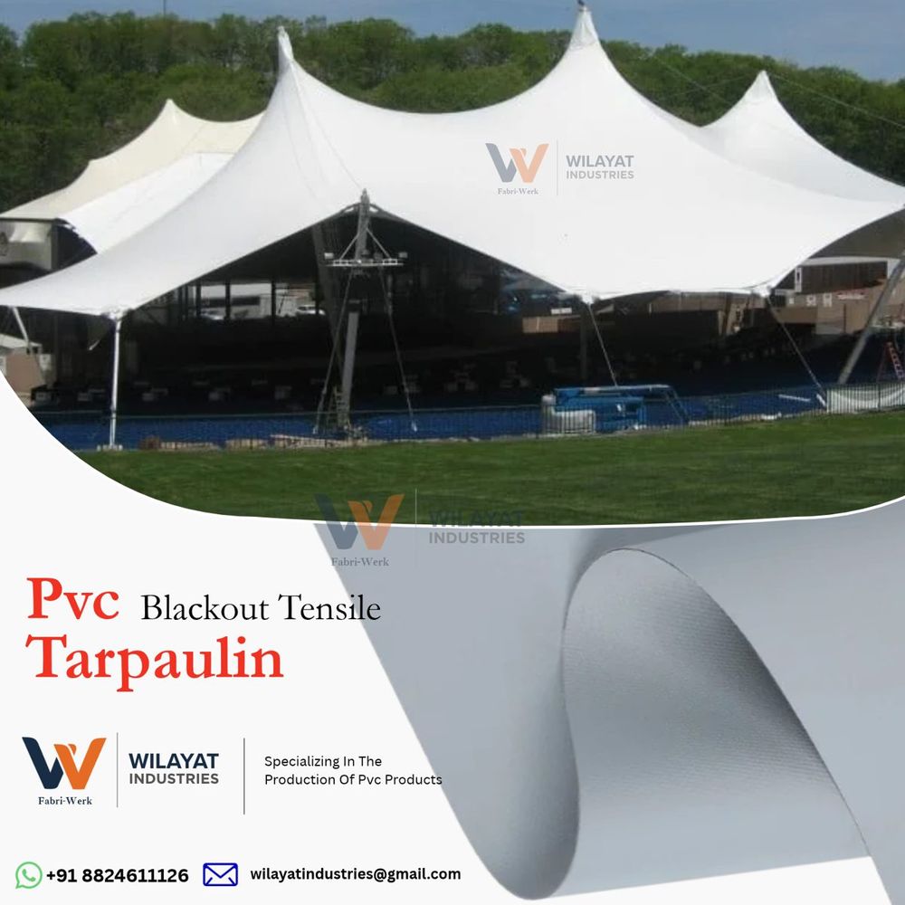 PVC blackout fabric used on a stage tent structure